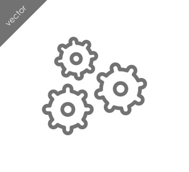 Cogwheels düz simgesi