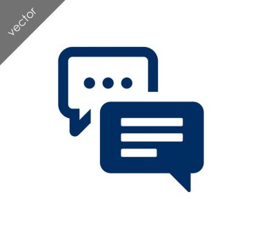 Konuşma kabarcıklar düz simgesini 