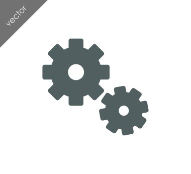 Cogwheels düz simgesi