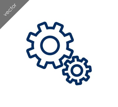Cogwheels düz simgesi