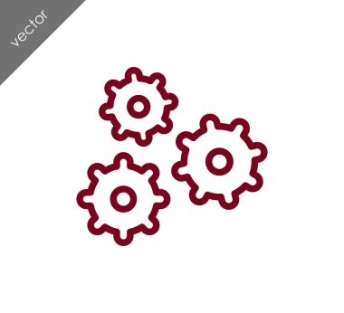 Cogwheels düz simgesi