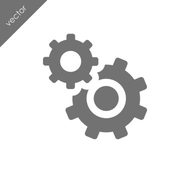 Cogwheels düz simgesi