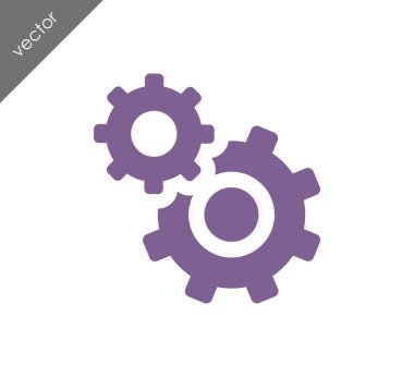 Cogwheels düz simgesi