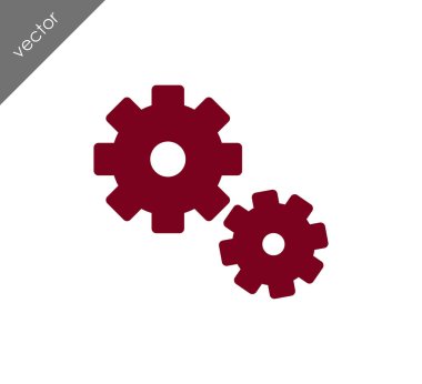 Cogwheels düz simgesi