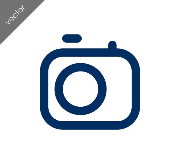 Fotoaparát ikona plochý znamení — Stockový vektor