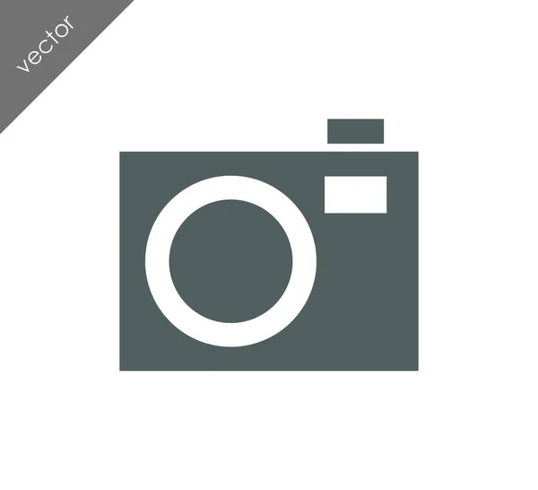 Icona della fotocamera segno piatto — Vettoriale Stock