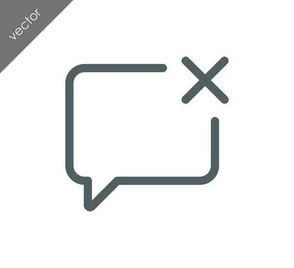 Eliminar icono de chat — Vector de stock