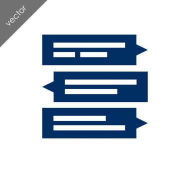 Konuşma kabarcıklar düz simgesini 