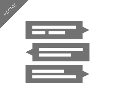 Konuşma kabarcıklar düz simgesini 