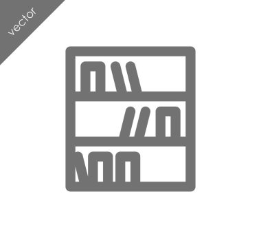 Kitaplık Düz Simgesi