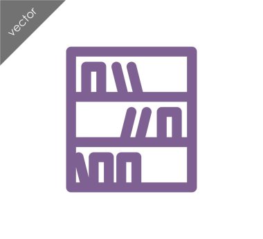 Kitaplık Düz Simgesi