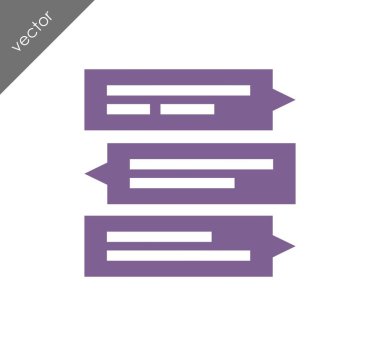 Konuşma kabarcıklar düz simgesini 