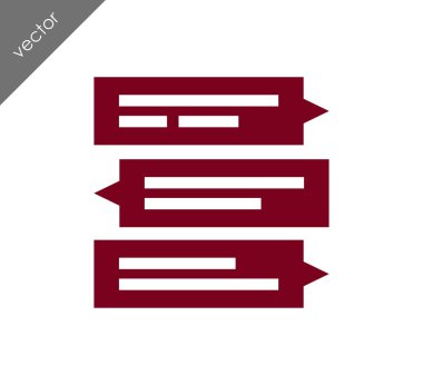 Konuşma kabarcıklar düz simgesini 