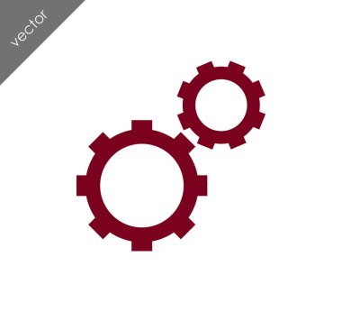 Cogwheels düz simgesi