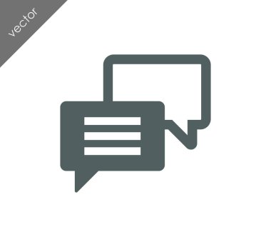 Konuşma kabarcıklar düz simgesini 