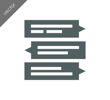 Konuşma kabarcıklar düz simgesini 