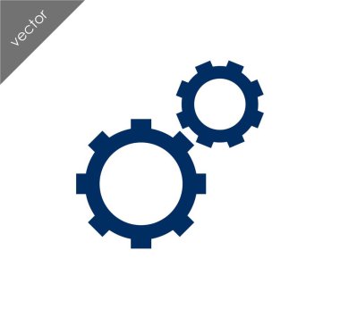 Cogwheels düz simgesi