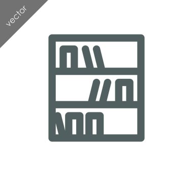 Kitaplık Düz Simgesi