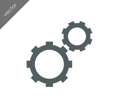 Cogwheels düz simgesi
