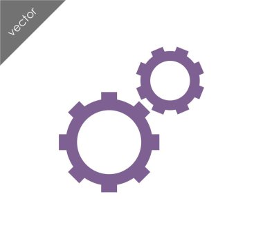 Cogwheels düz simgesi