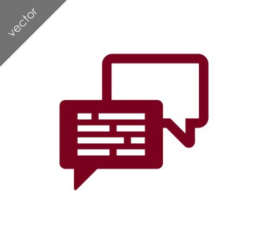 Konuşma kabarcıklar düz simgesini 