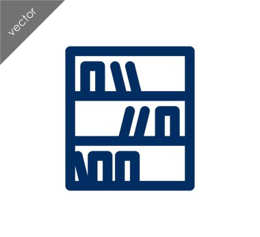 Kitaplık Düz Simgesi