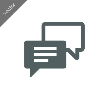 Konuşma kabarcıklar düz simgesini 