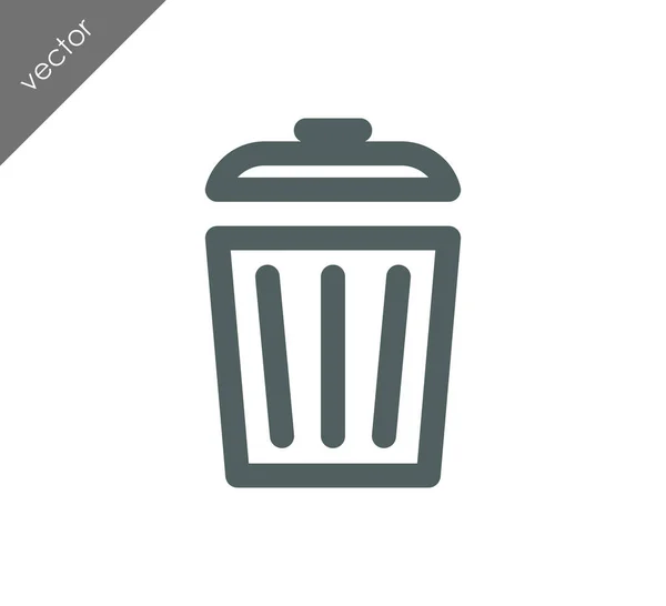 Vuilnis bin pictogram — Stockvector