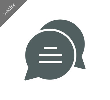 Konuşma kabarcıklar düz simgesini 