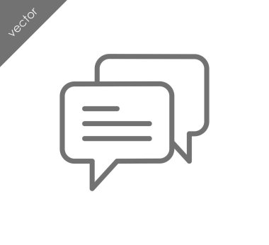 Konuşma kabarcıklar düz simgesini 