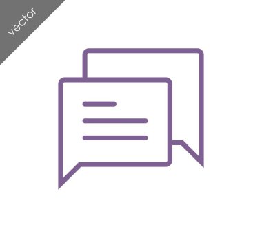 Konuşma kabarcıklar düz simgesini 