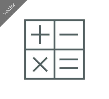 Hesap Makinesi Düz Simgesi