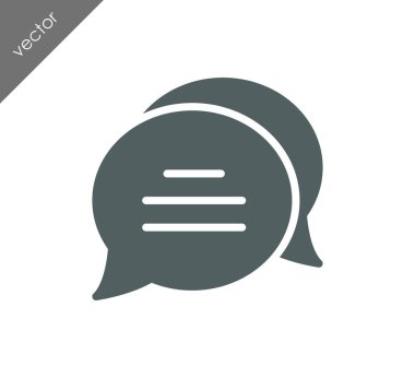 Konuşma kabarcıklar düz simgesini 