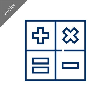 Hesap Makinesi Düz Simgesi