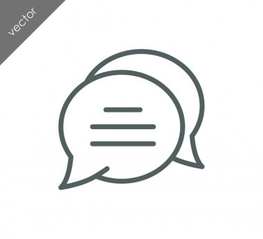 Konuşma kabarcıklar düz simgesini 