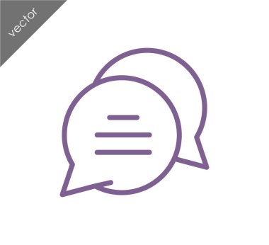 Konuşma kabarcıklar düz simgesini 