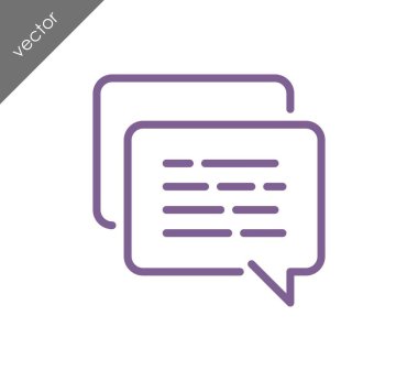 Konuşma kabarcıklar düz simgesini 