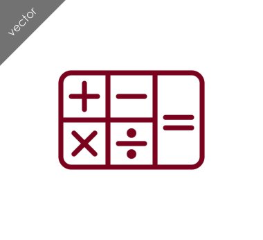 Hesap Makinesi Düz Simgesi