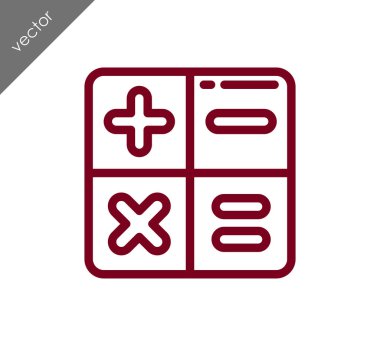 Hesap Makinesi Düz Simgesi