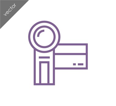 video kamera düz simgesi