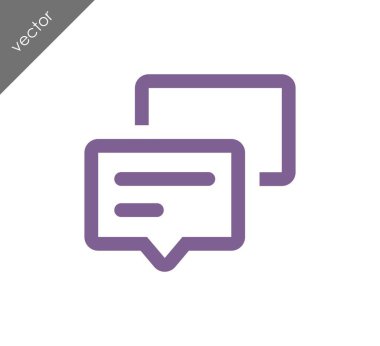 Konuşma kabarcıklar düz simgesini 