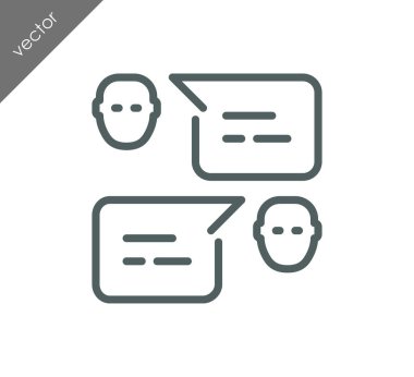 Konuşma kabarcıklar düz simgesini 