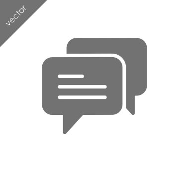 Konuşma kabarcıklar düz simgesini 