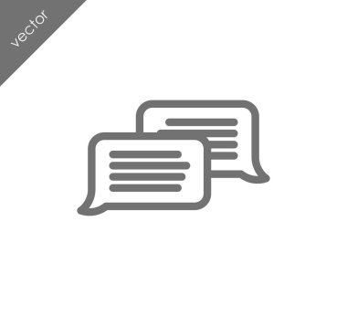 Konuşma kabarcıklar düz simgesini 