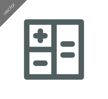 Hesap Makinesi Düz Simgesi