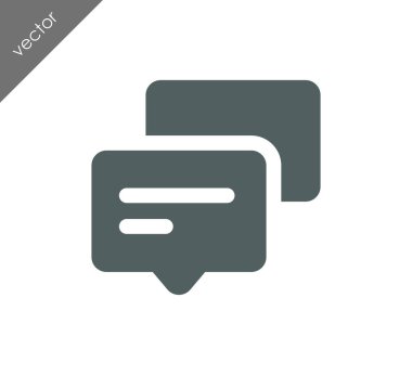 Konuşma kabarcıklar düz simgesini 