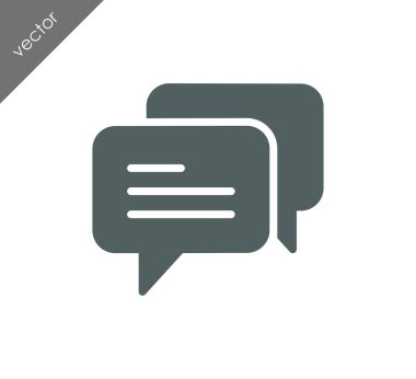 Konuşma kabarcıklar düz simgesini 