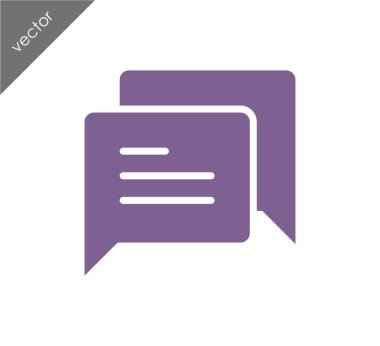 Konuşma kabarcıklar düz simgesini 