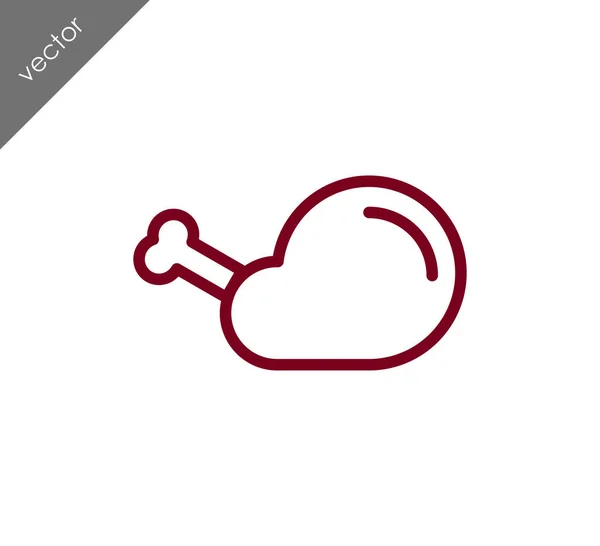 Icono de carne de pollo — Vector de stock