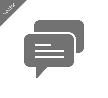 Konuşma kabarcıklar düz simgesini 